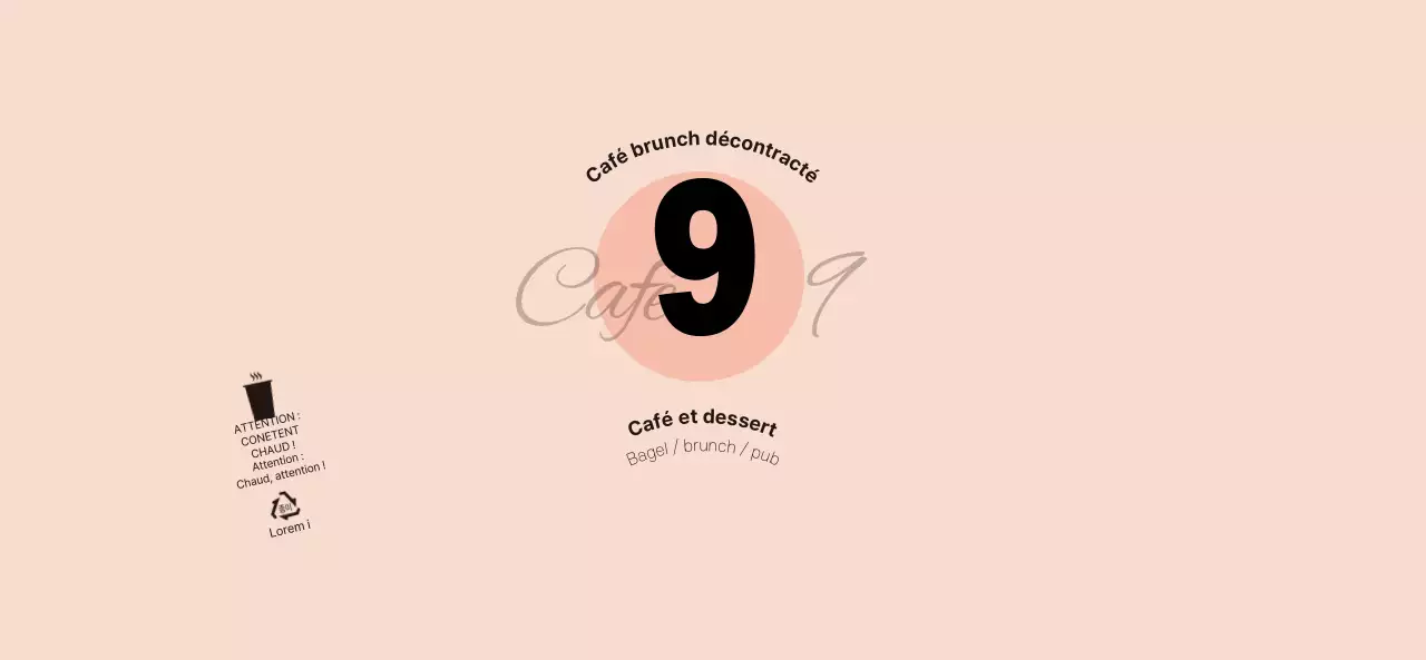 Pour un concept simple et unique de café en rose et noir