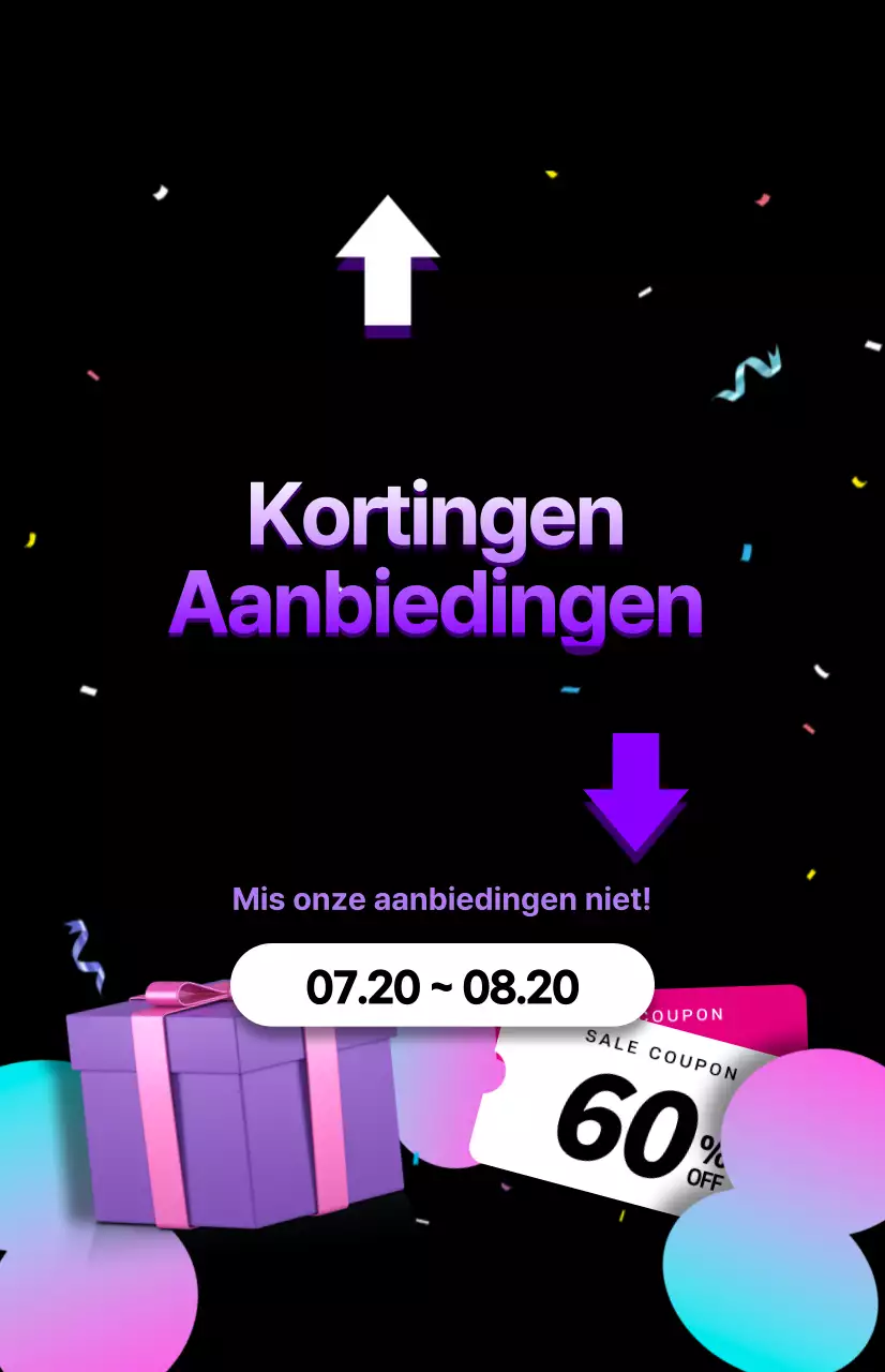 Een feestelijke uitverkoop in paars en zwart