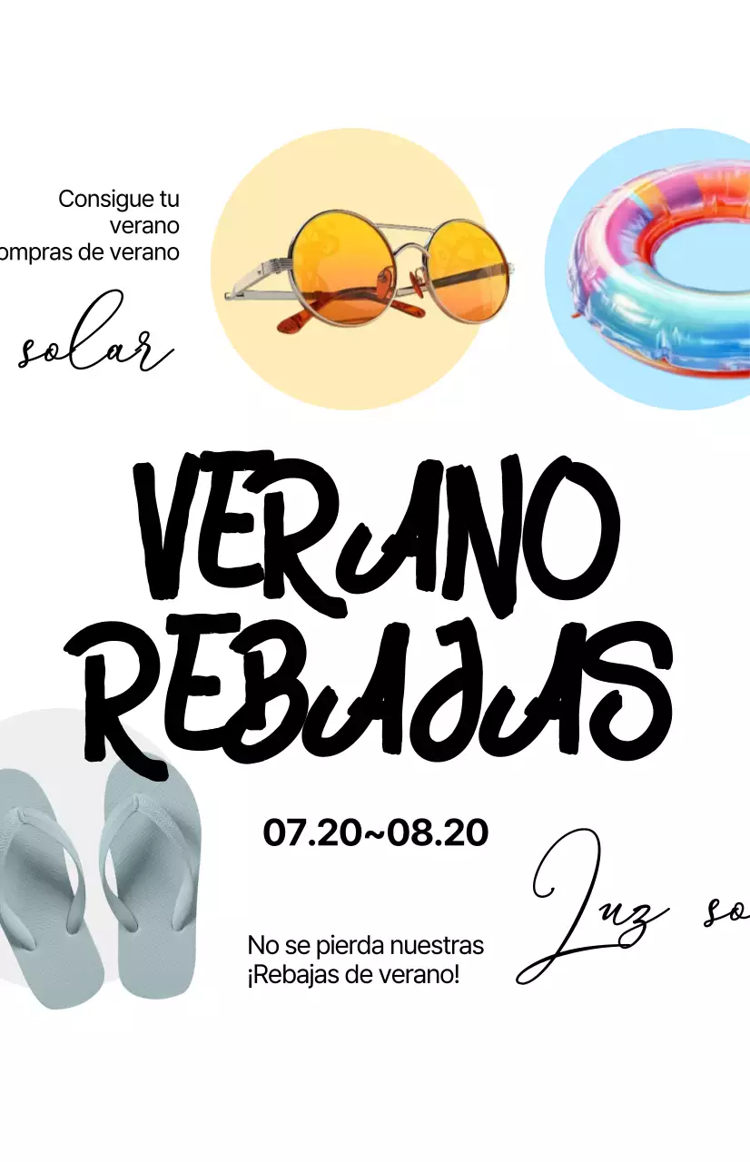 Promocione su venta de verano con caligrafía sobre fondo blanco