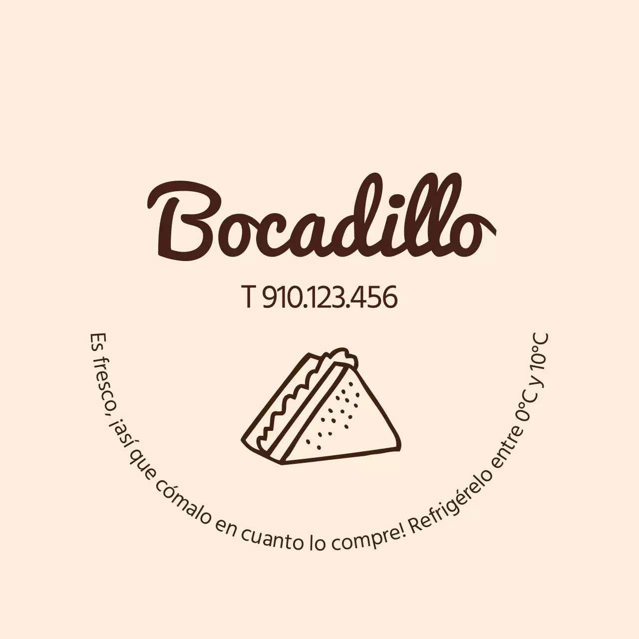 Icono simple beige Etiqueta de bocadillo