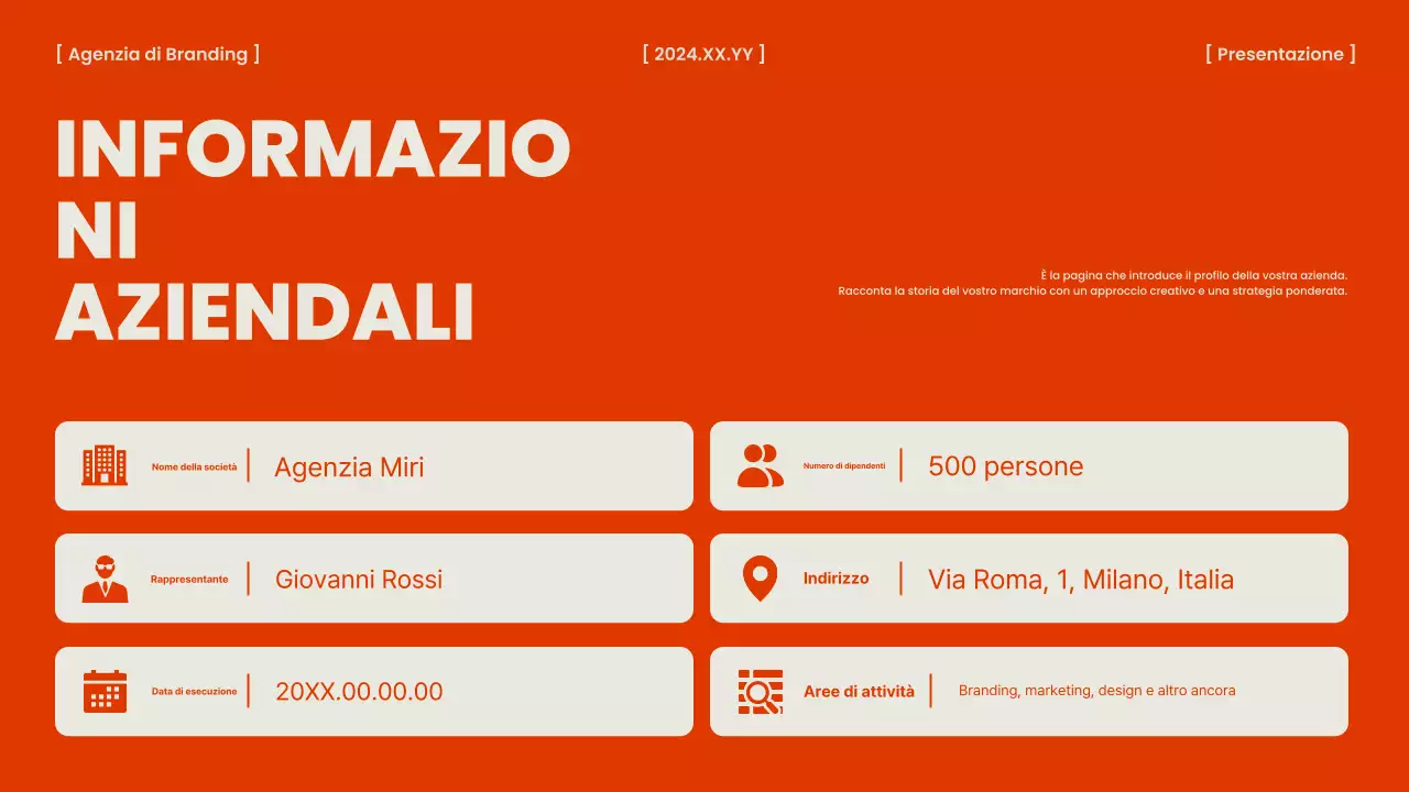 Un brief per un'agenzia di marca arancione e chic