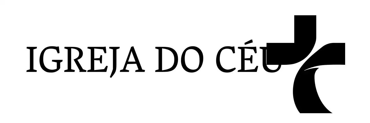 Design de igreja simples e claro com um logótipo com o símbolo de uma cruz preta