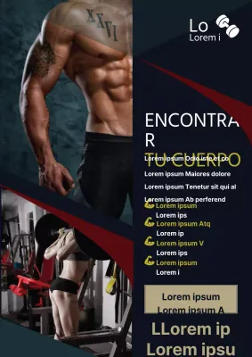 Folleto promocional negro y elegante de clase de fitness