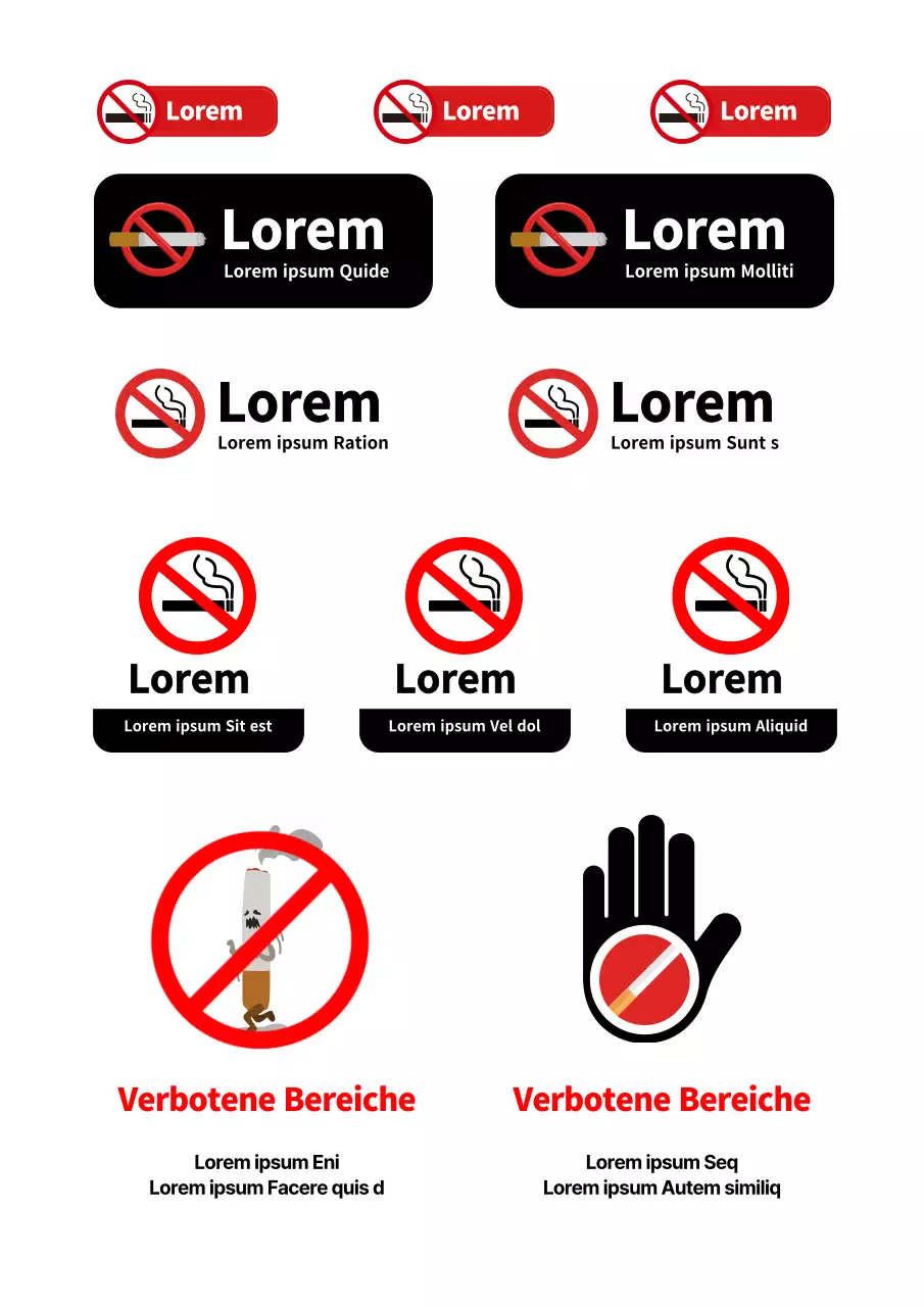 Weißer einfacher Nichtraucher-Freihandaufkleber