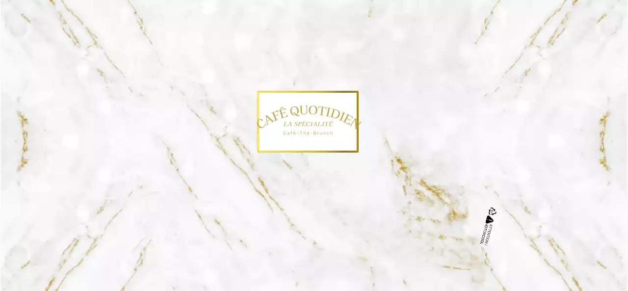 Pour un concept de café haut de gamme en or et blanc