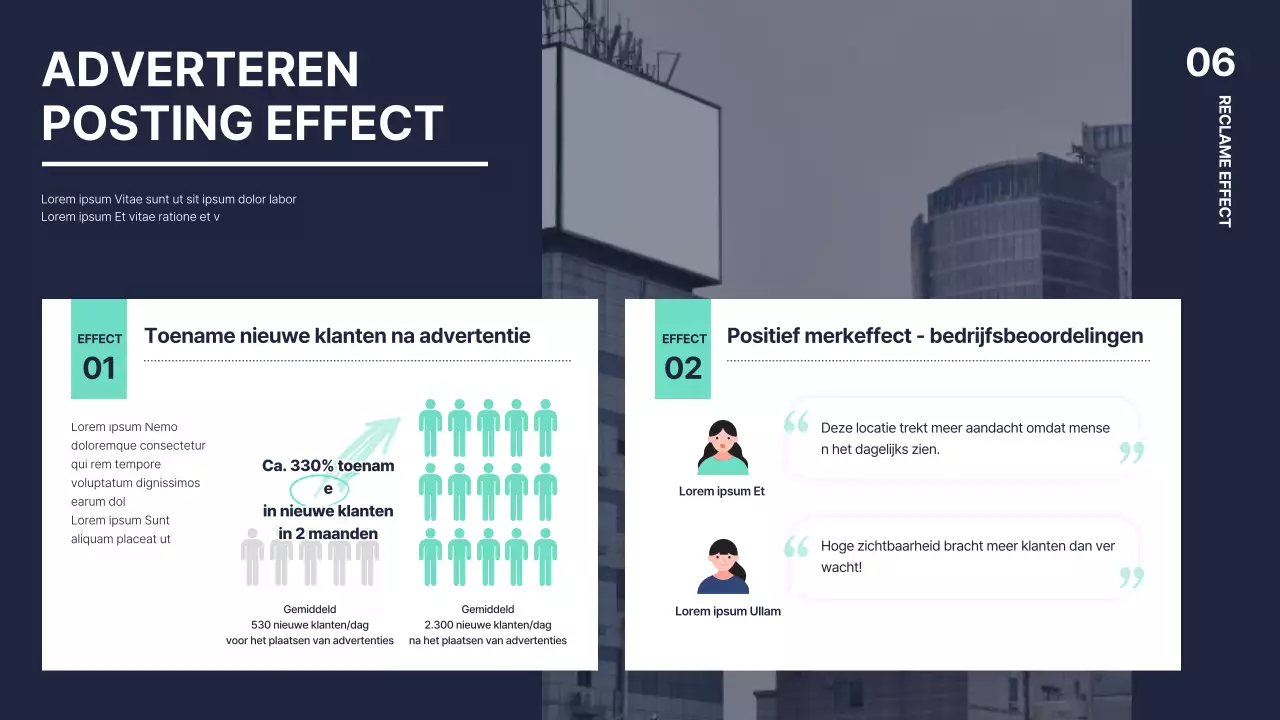 Mediavoorstellen in mint- en marinetinten