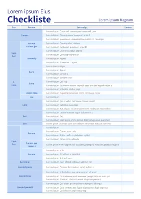 Checkliste für die Vorbereitung eines Unternehmens auf die Schaffung eines Industrieparks mit blauer Farbe