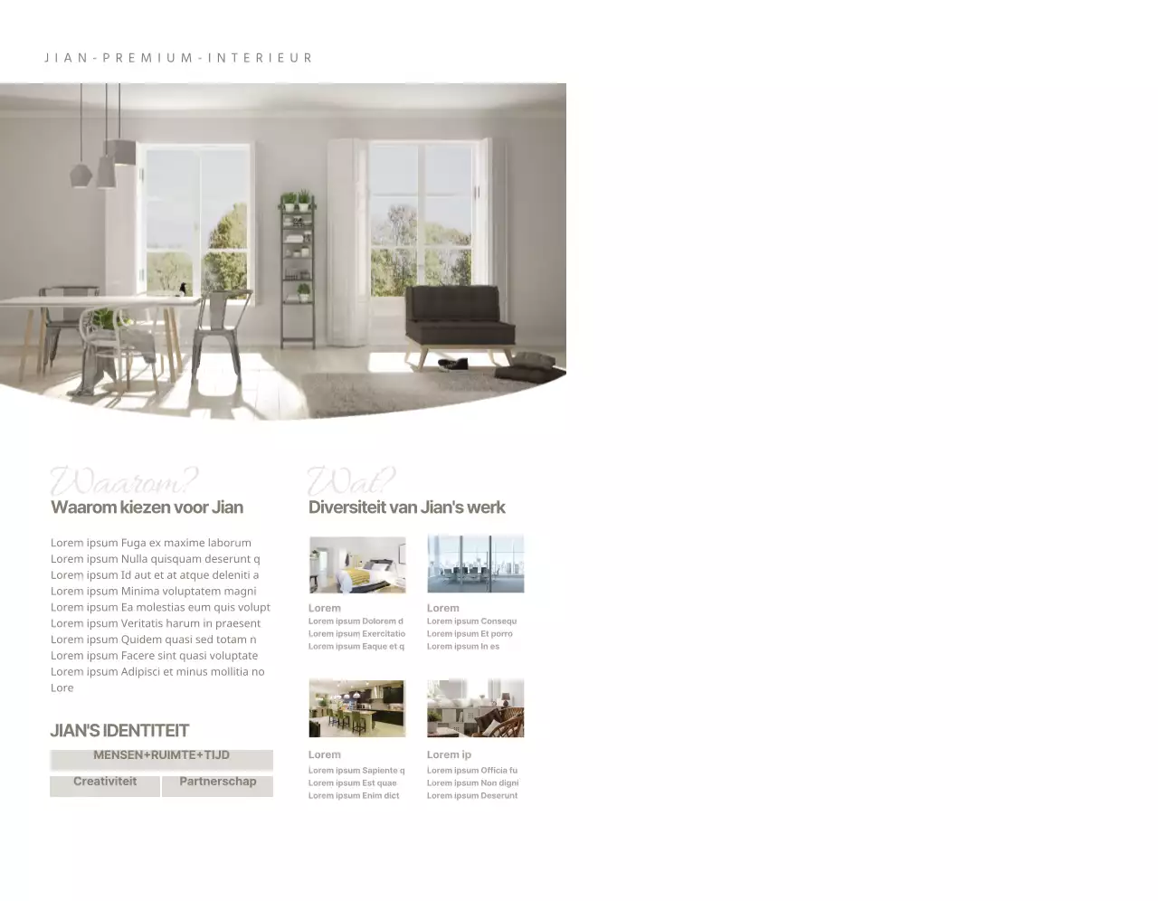 Eenvoudig interieur logo concept in chartreuse