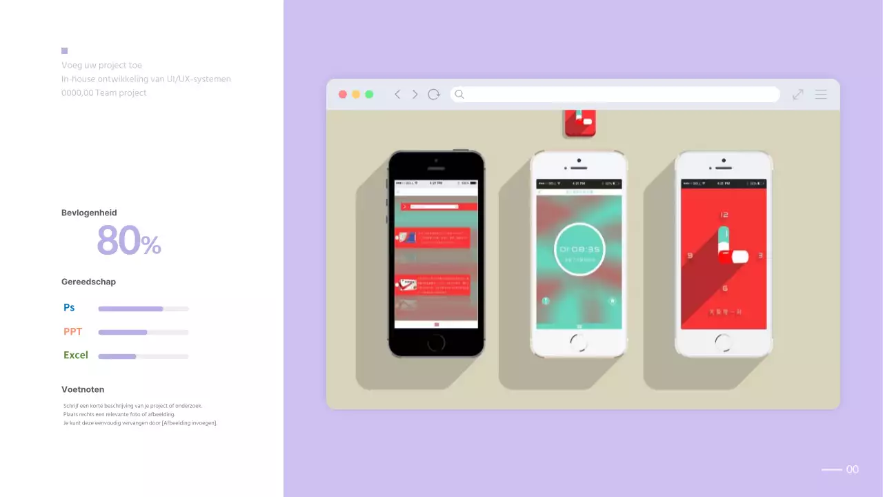 Eenvoudige portfolio met mauve kleurverloop