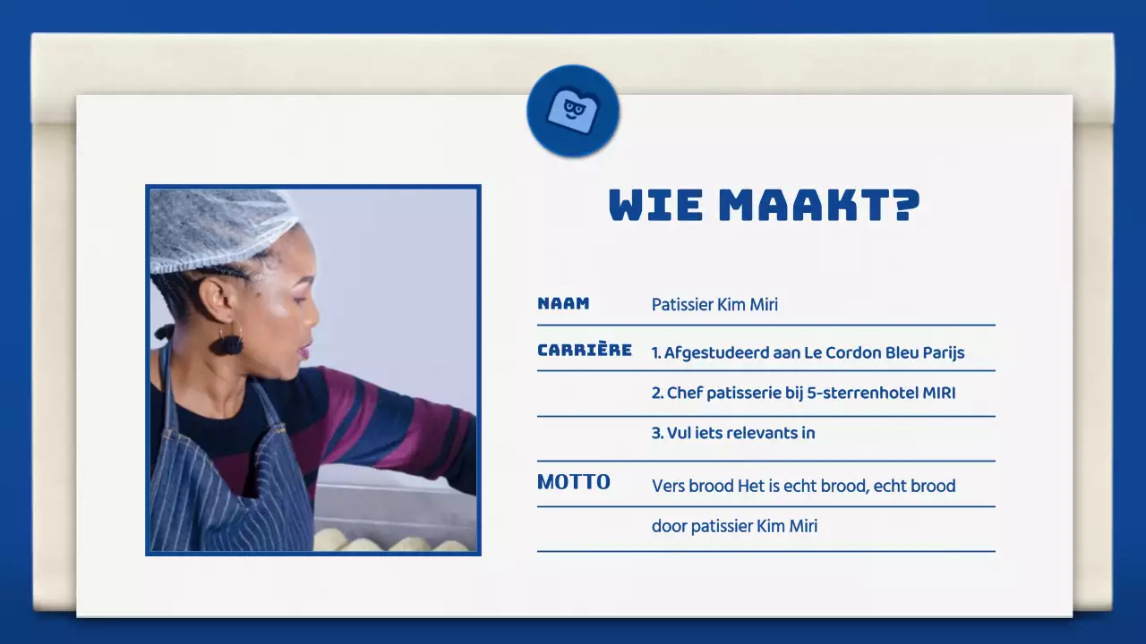 Schattige bakkersportefeuille in blauw en bruin