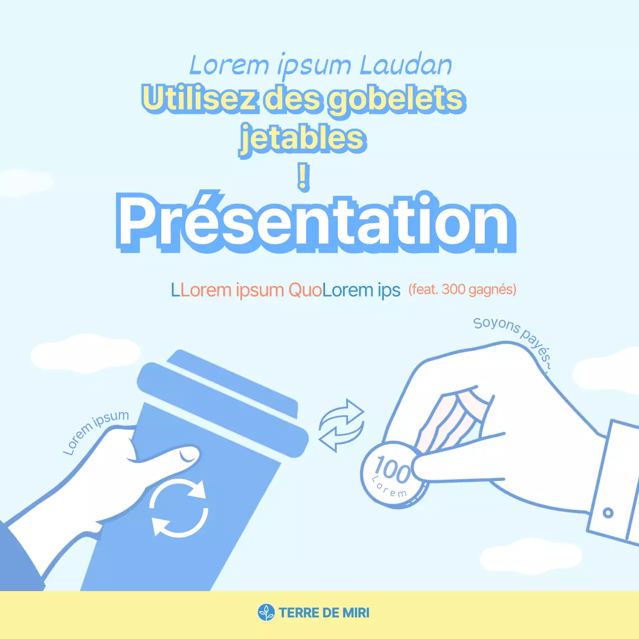 Gobelets jetables simples en bleu clair et jaune vifFourni par CardNews