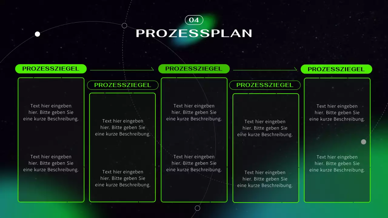 Schwarz und Neon kybernetische futuristische Astronautik Präsentation