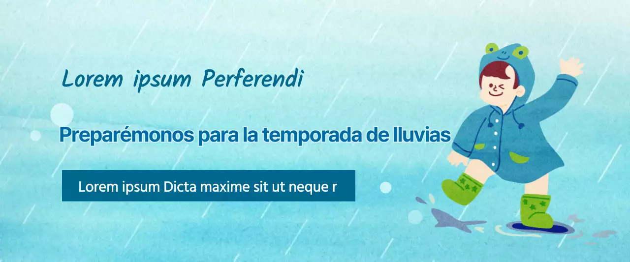 Preparándose para la temporada de lluvias con un bonito concepto de ilustración en azul claro
