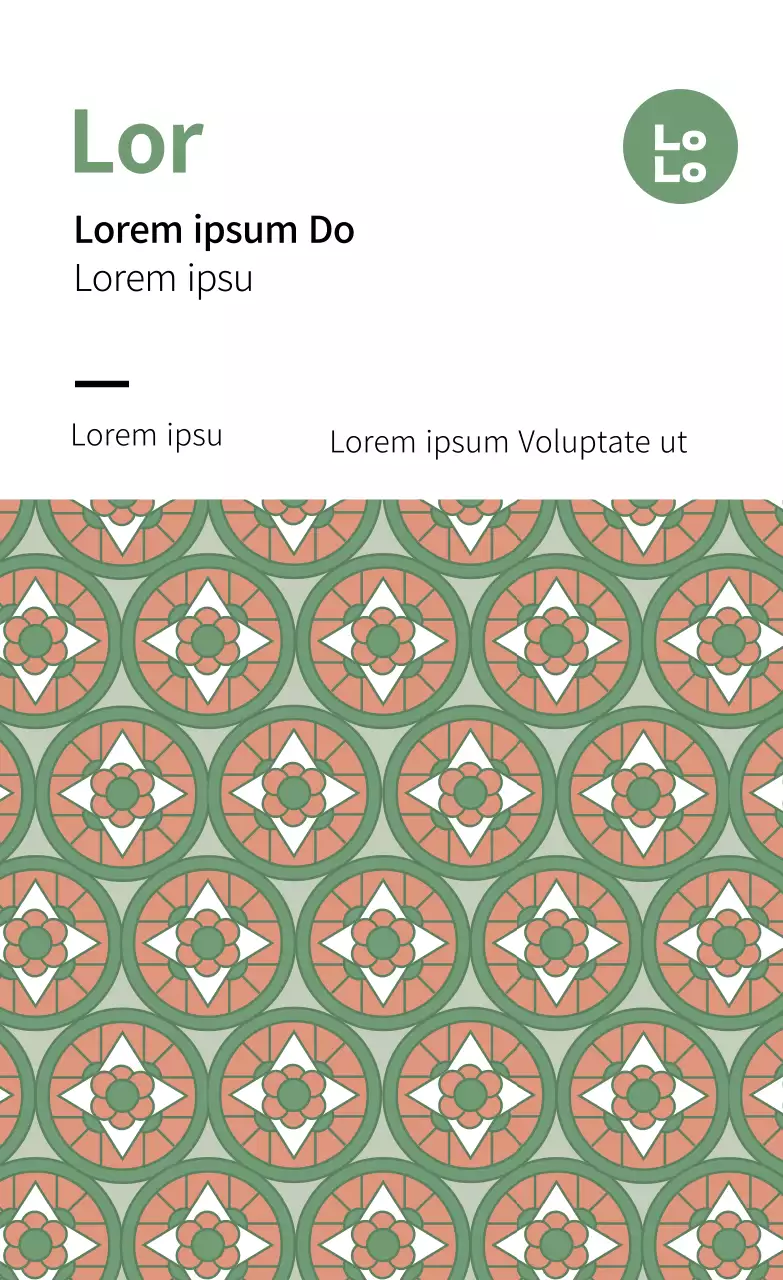 Traditionelles Lebensmittel-Hanwa-Etikett mit Chartreuse-Muster