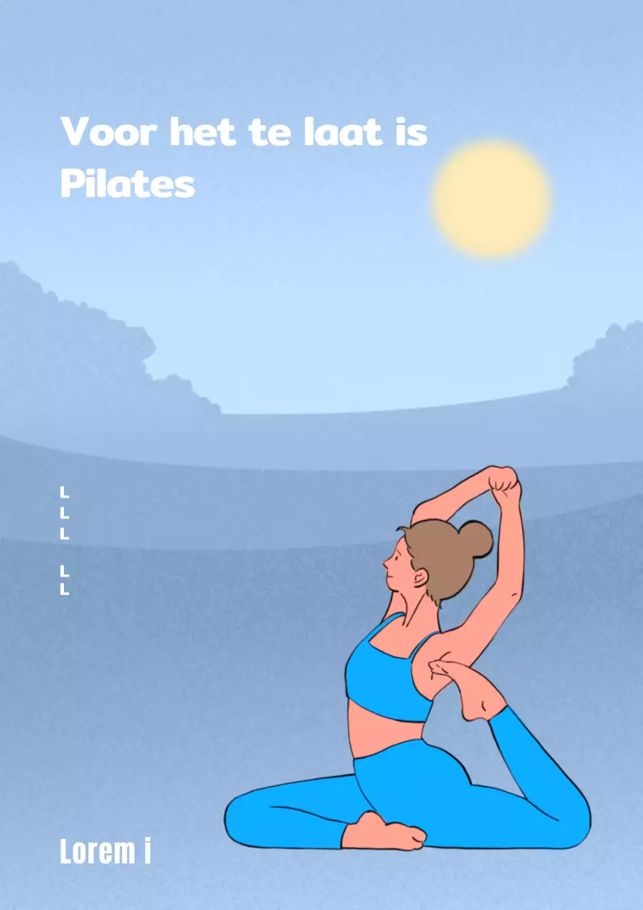 Testimonial voor een lichtblauw illustratieconcept voor pilatesmeisjes