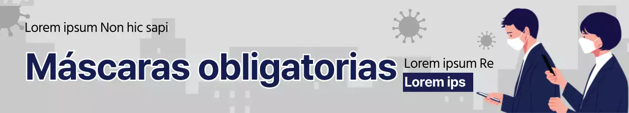 Gris azul marino ilustración corona máscara instrucciones de uso