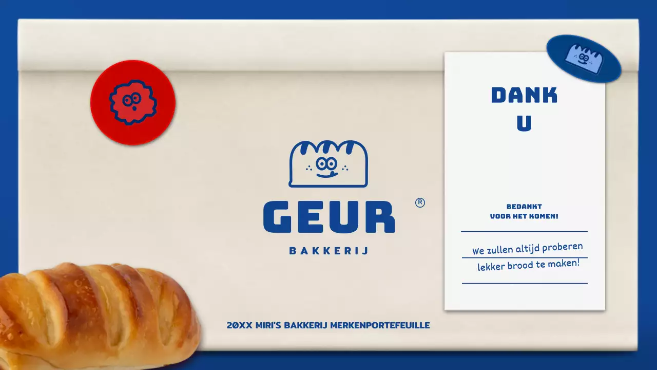 Schattige bakkersportefeuille in blauw en bruin