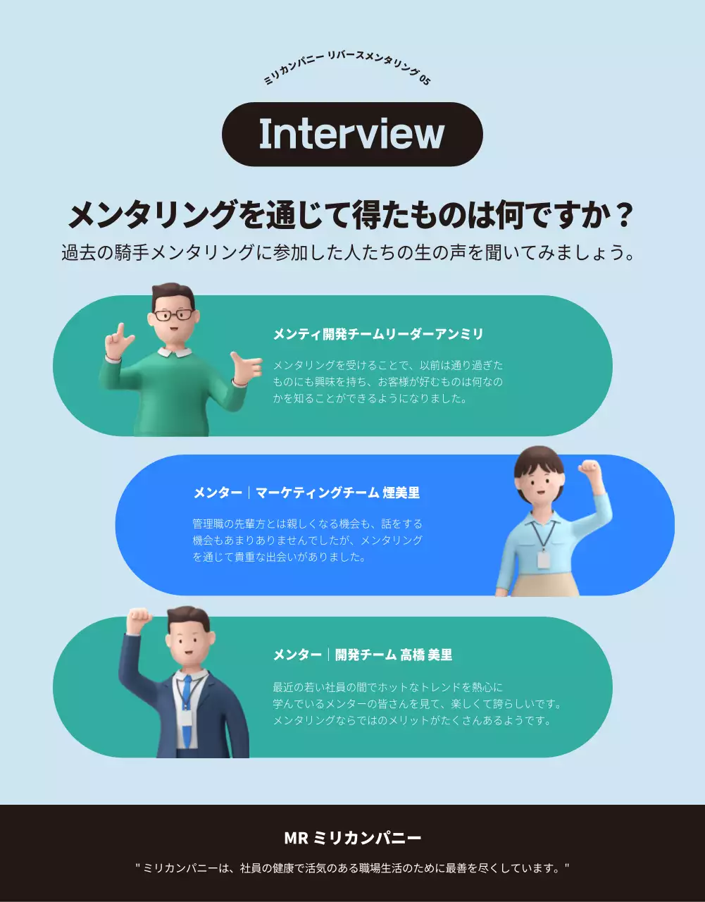 青 シンプル ビジネス パンフレット 詳細ページ