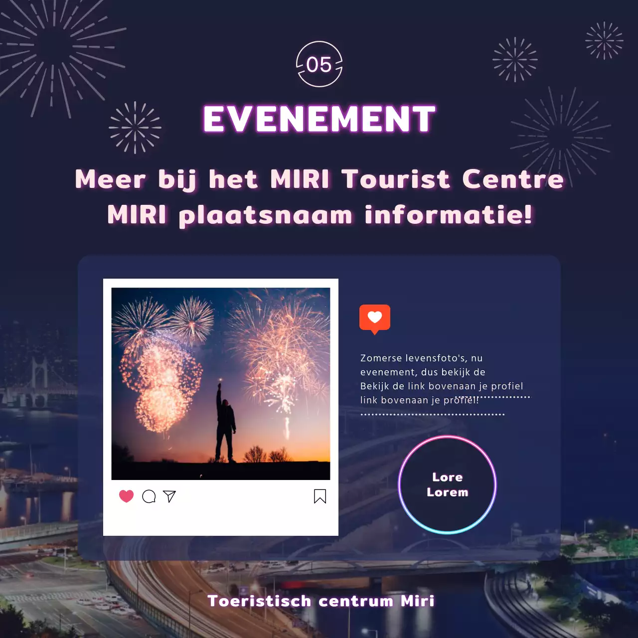 Vuurwerk in paars neon CardNews