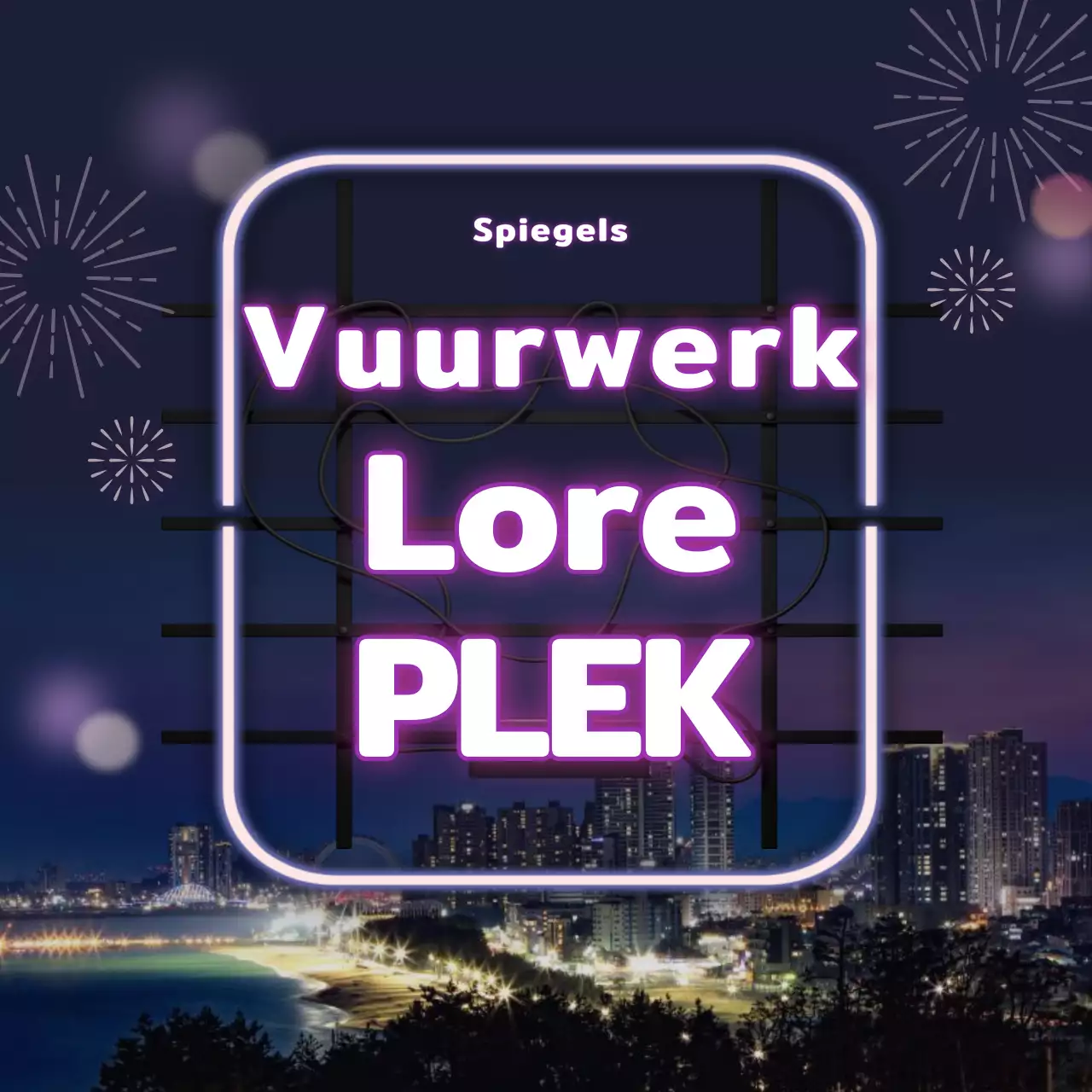 Vuurwerk in paars neon CardNews