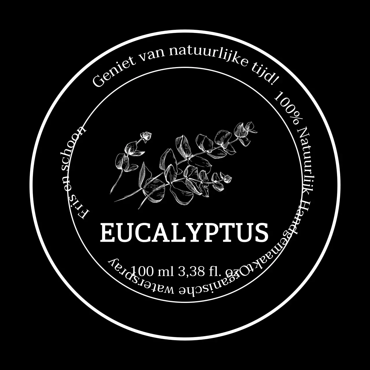 Etiketten handontsmettingsmiddel eucalyptus