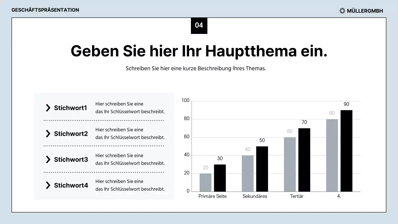 Saubere Geschäftsberichte in Hellblau und Schwarz