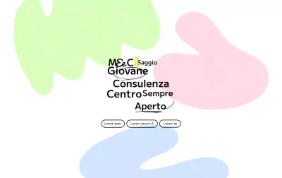 Un corso di consulenza all'interno del campus con un concetto tipografico colorato