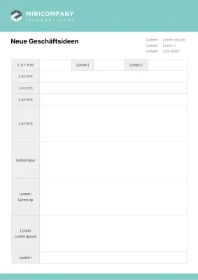 Einfache Mint New Business Proposal Dokument Vorlage