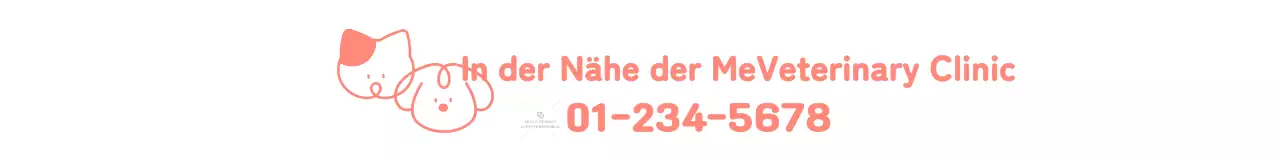 Einfache Tierklinik mit niedlichen Tierillustrationen in Blau und Rosa