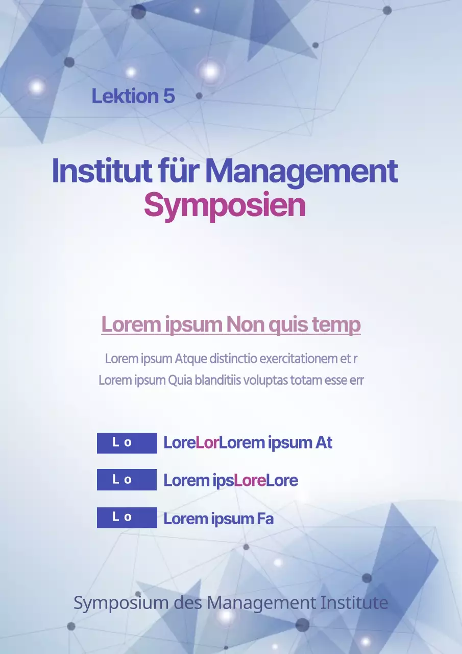 Förderung eines Branchenaustauschs mit geometrischen Formen in Blau und Lila