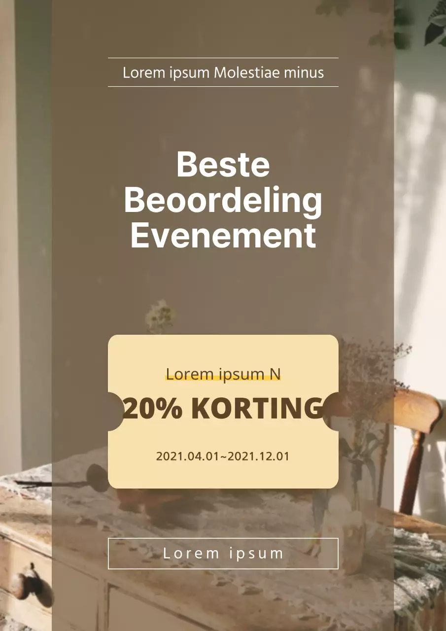 Een strakke en eenvoudige testimonial evenementadvertentie in bruin