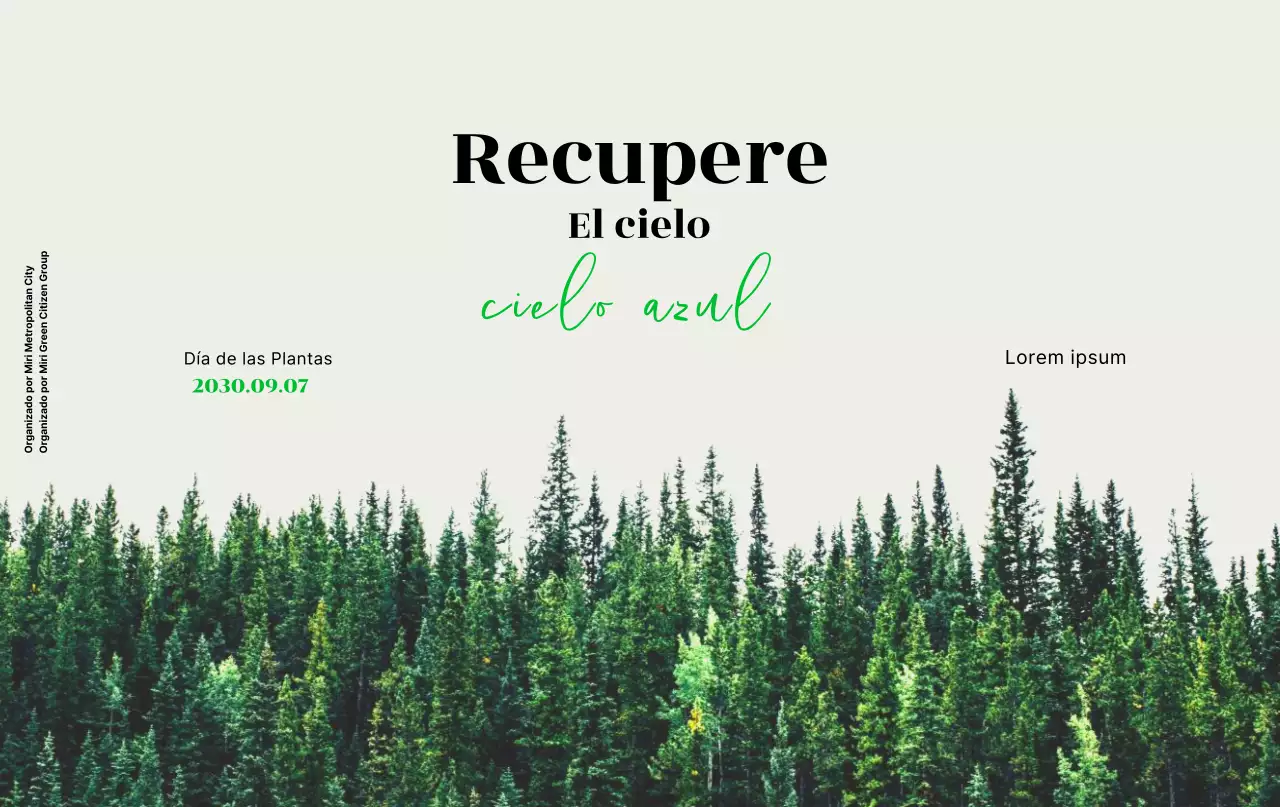 Una sencilla celebración del Día del Árbol en beige y verde