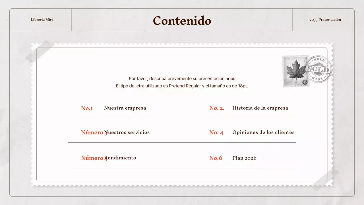 Un perfil de empresa vintage en beige y gris