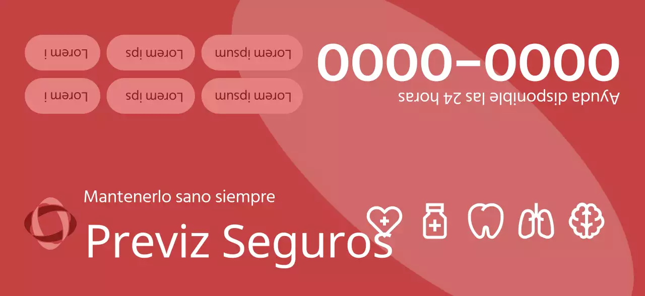 Una pieza promocional de una compañía de seguros con ilustraciones en 3D de tonos oscuros e iconos de salud.