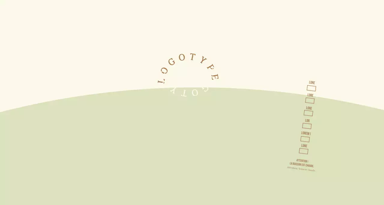 Logotype de concept simple en vert clair et jaune clair pour un café