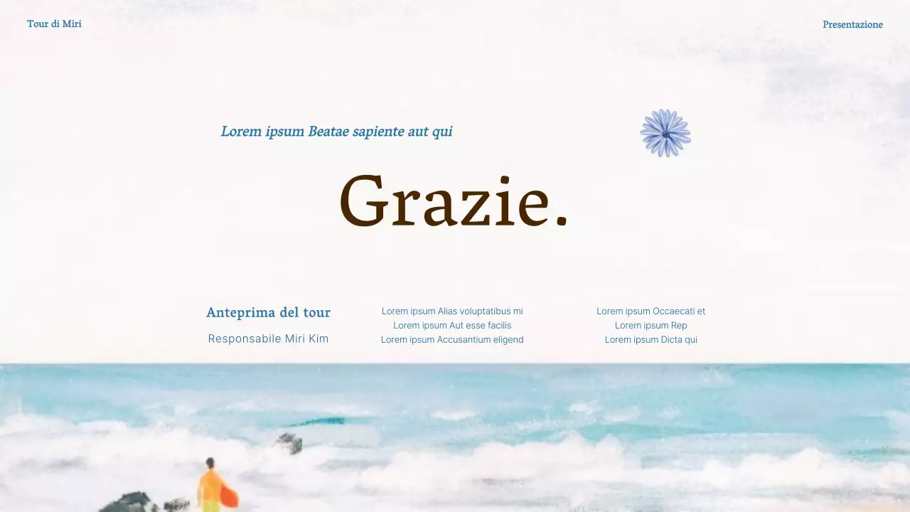 Promuovere le attrazioni turistiche naturali di colore azzurro e bianco come guide turistiche