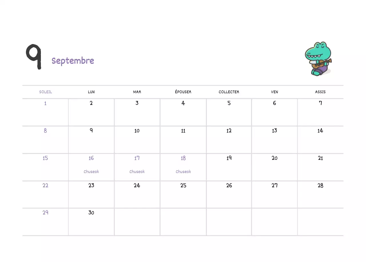 Un calendrier avec un joli concept d'illustration d'Argo