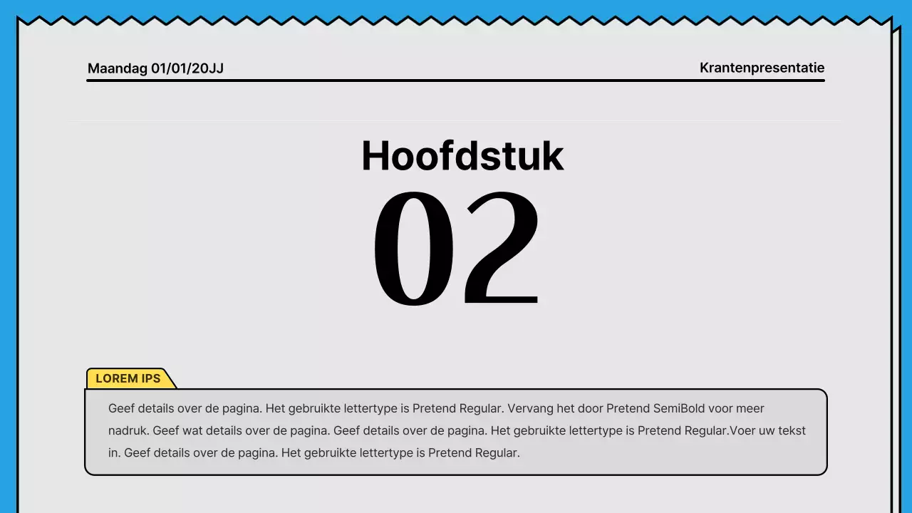 Gedurfde lijnen en aandachttrekkende presentatie in een krantenconcept met gele en lichtblauwe accentkleuren