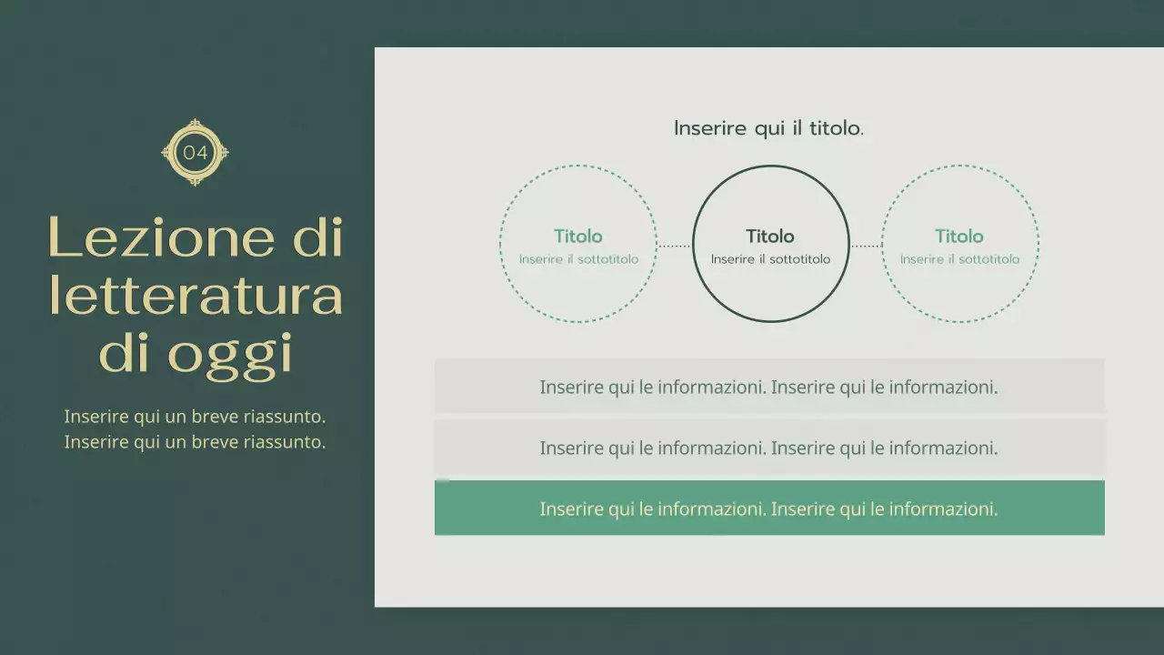 Atmosfera verde e rilassante Corso di letteratura moderna