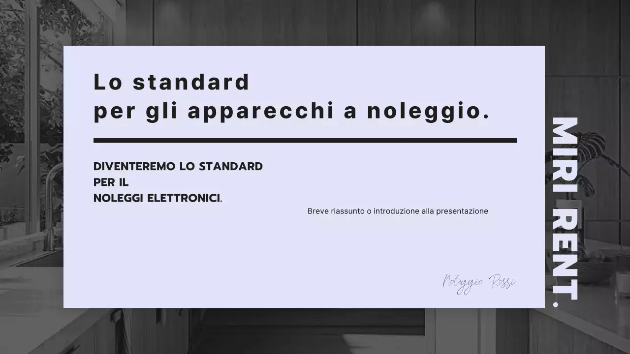 Proposta di servizio di noleggio elettrodomestici pulita e moderna con sfondo color malva
