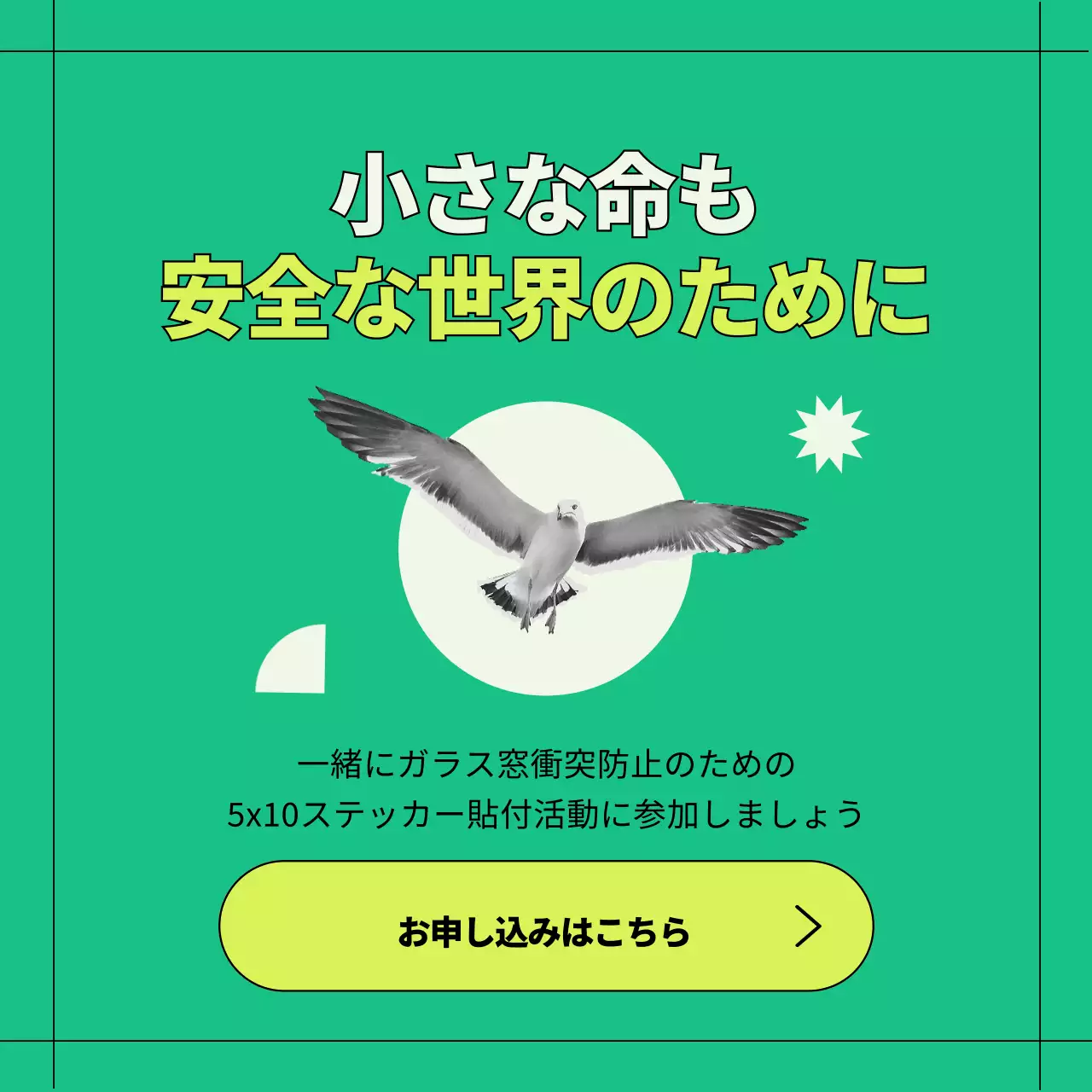 緑 ポップ 野生鳥獣 ポスター Instagram カルーセル