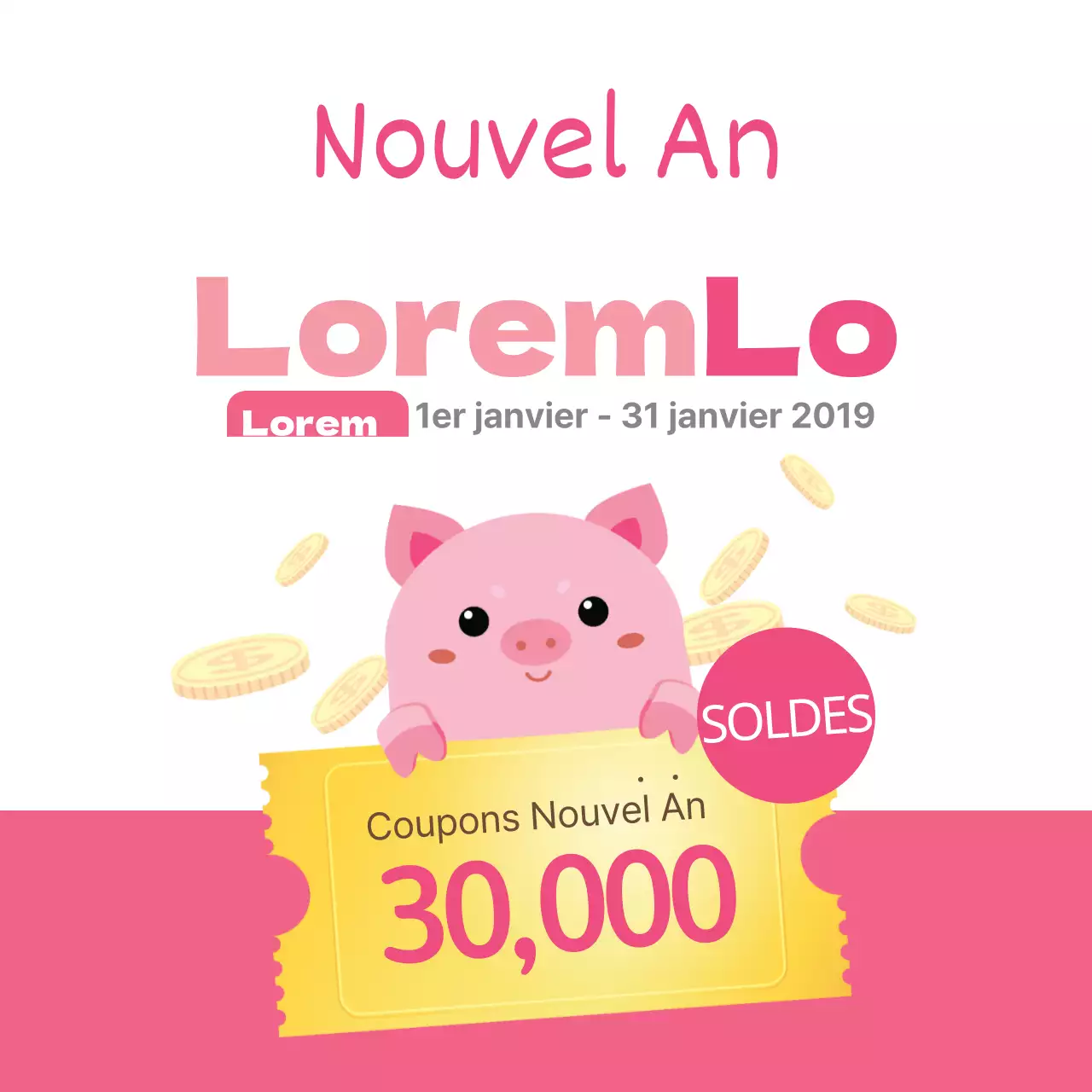 Nouvelle annéeShoppingRéductionsPorcs