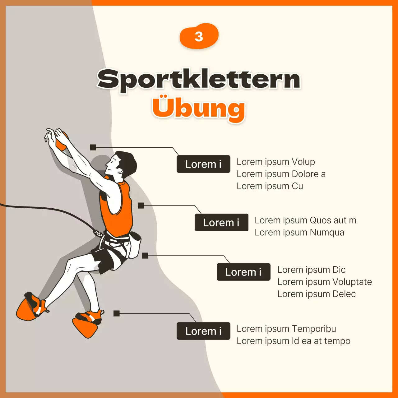 Orange Illustrated Concept Sportklettern Informationen und Anwerbung