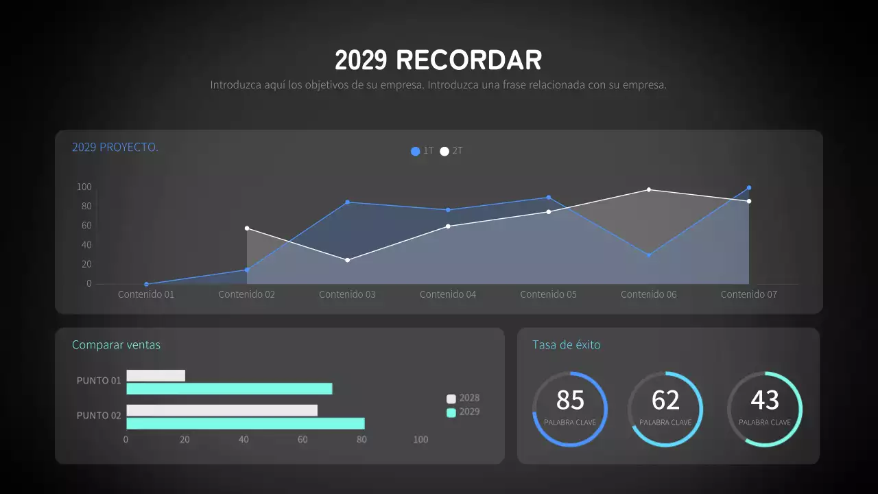 Diagramas de diferentes cartas en azul neón