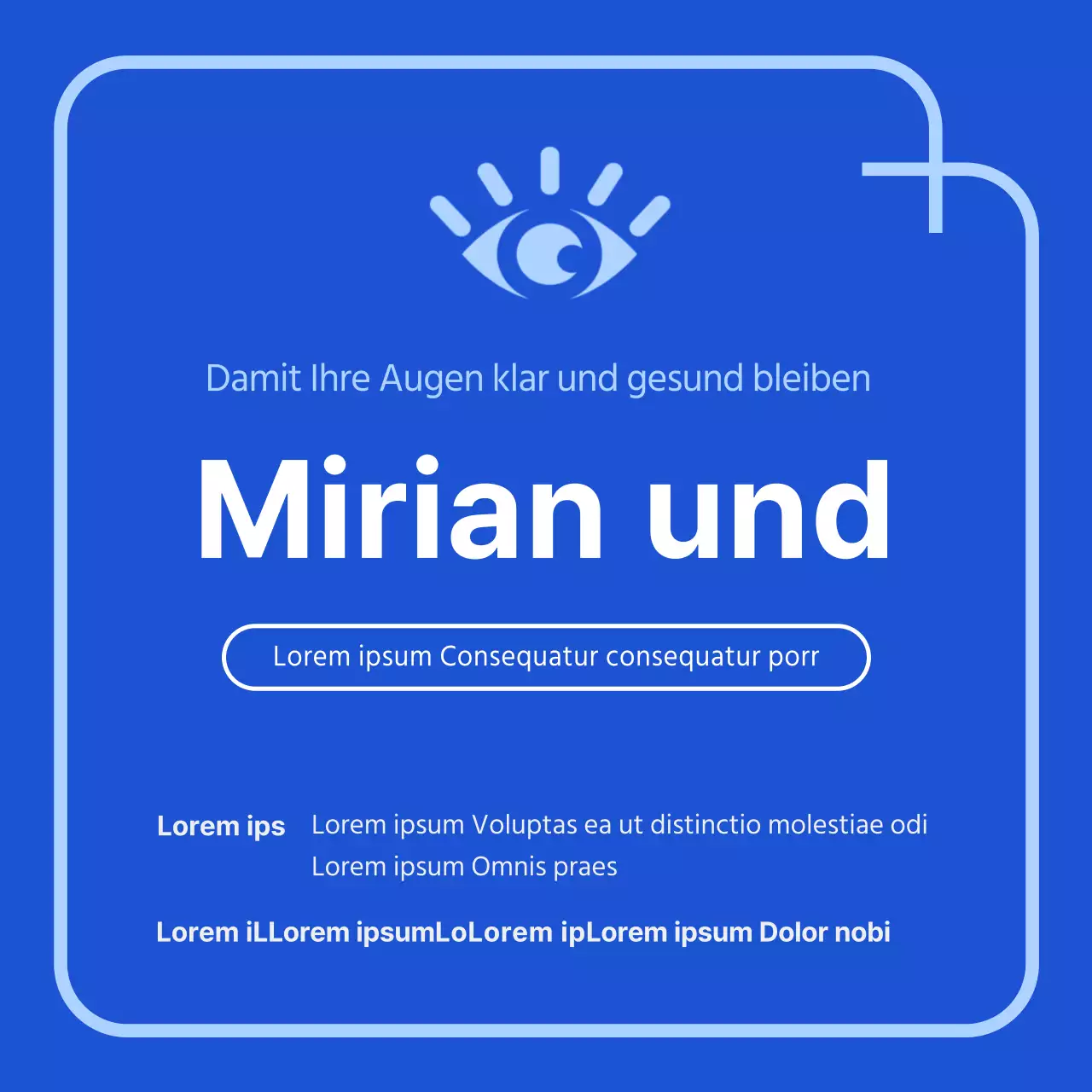 Saubere Bindehautentzündung in hellblau und weiß CardNews