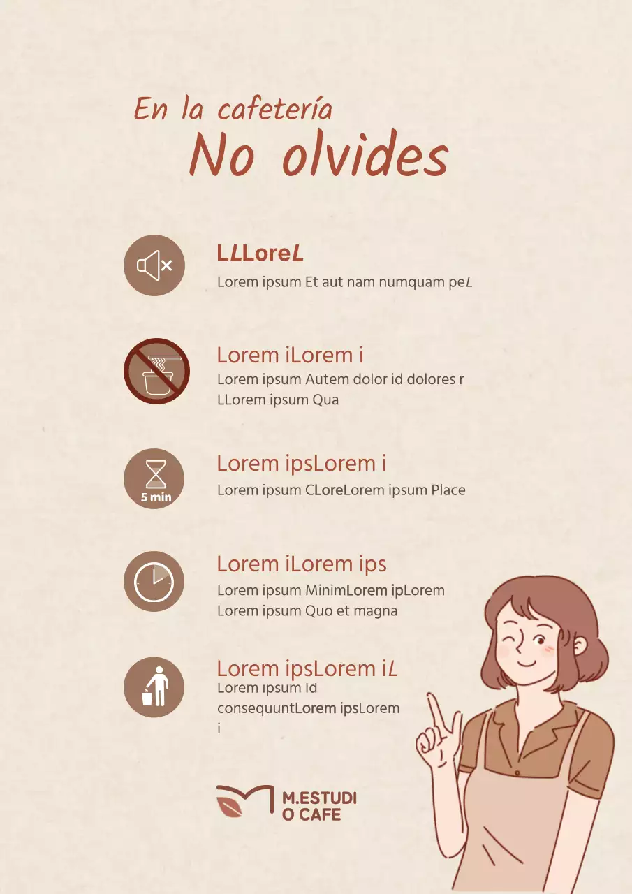 Brown study café instrucciones