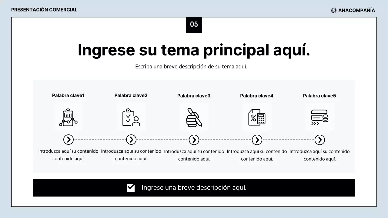 Informes empresariales limpios en azul claro y negro