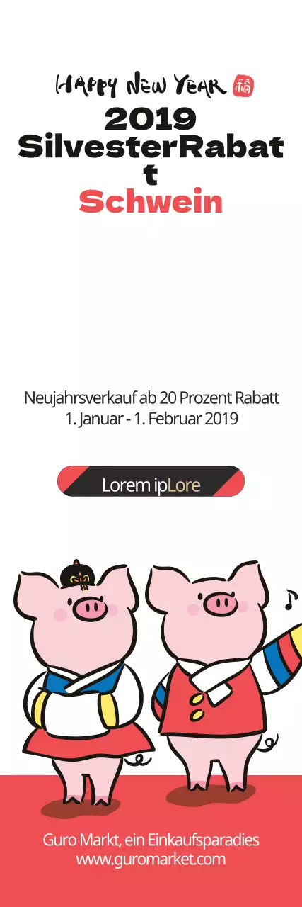 Neujahrsrabatt Schwein