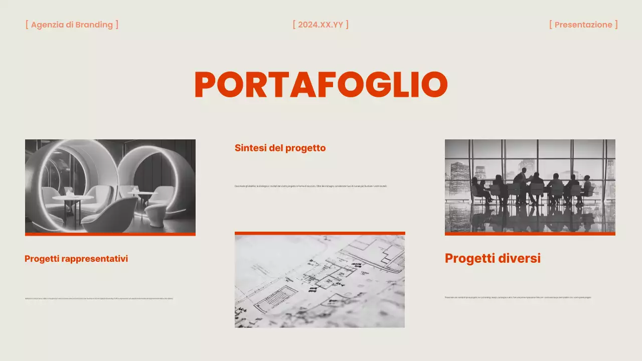 Un brief per un'agenzia di marca arancione e chic