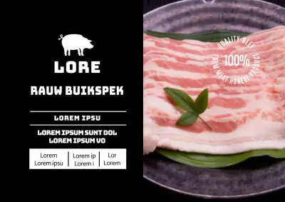 Zwarte foto buikspek voedseletiket